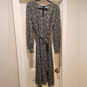 ASOS Misguided plus women's ditzy floral midi dress long sleeve